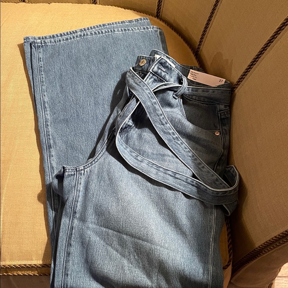NWT Loft Women's The Palazzo High Rise Wide leg Jeans - Picture 8 of 8